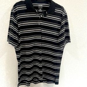 Adidas striped golf shirt.